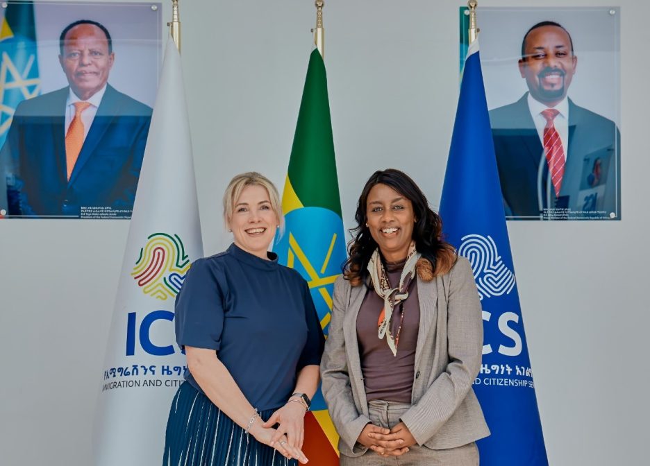The Director General of the Immigration and Citizenship Service, Her Excellency Selamawit Dawit, received and held discussions with the Director of the UK Border Force at her office